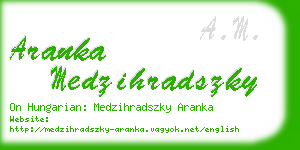 aranka medzihradszky business card